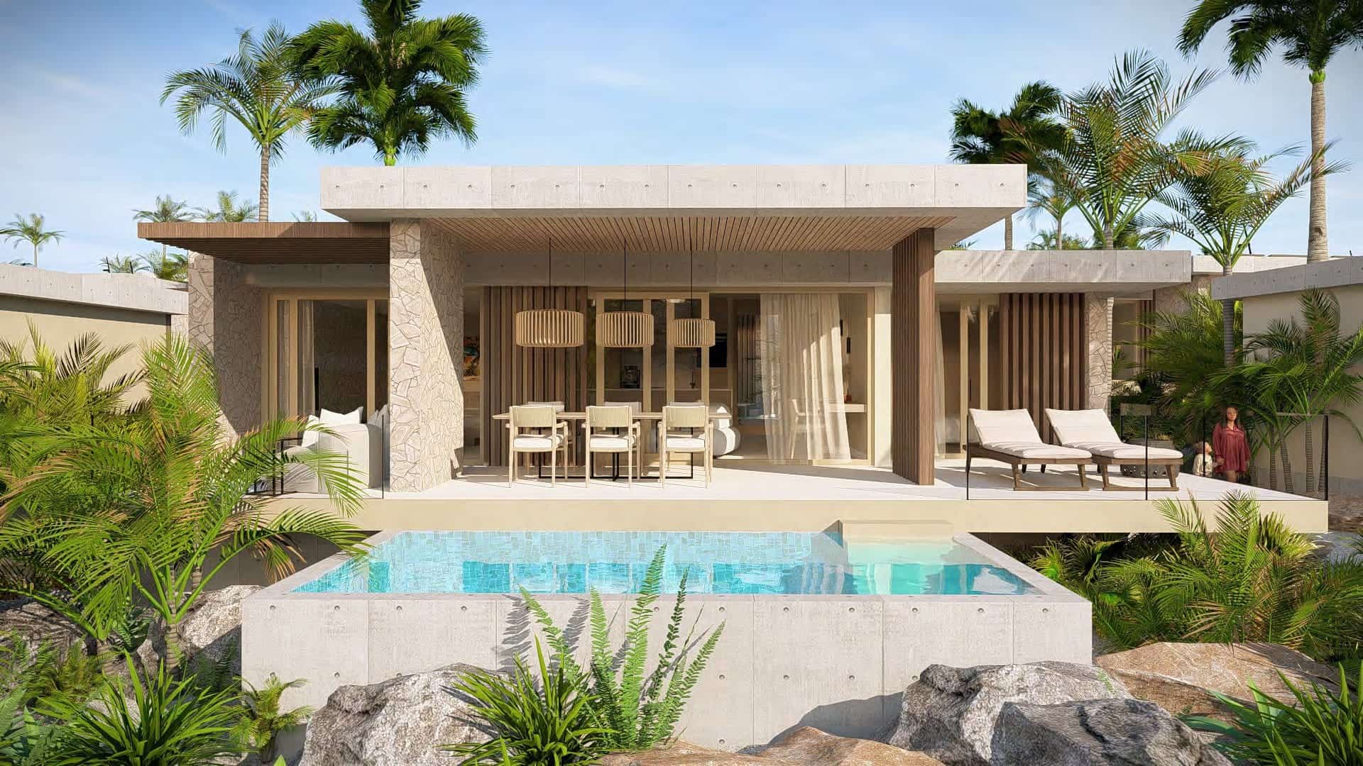 2 bedroom villa frontside view